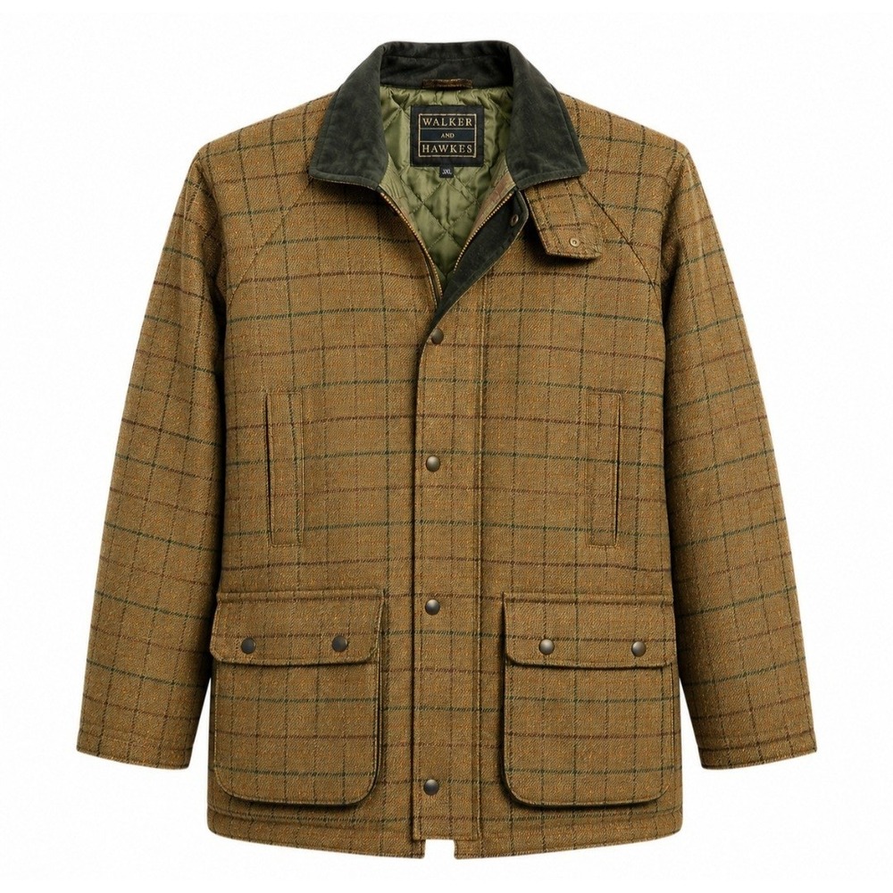 Walker and Hawkes Derby Beige Tweed Barlaston Shooting Jacket Size 3XL